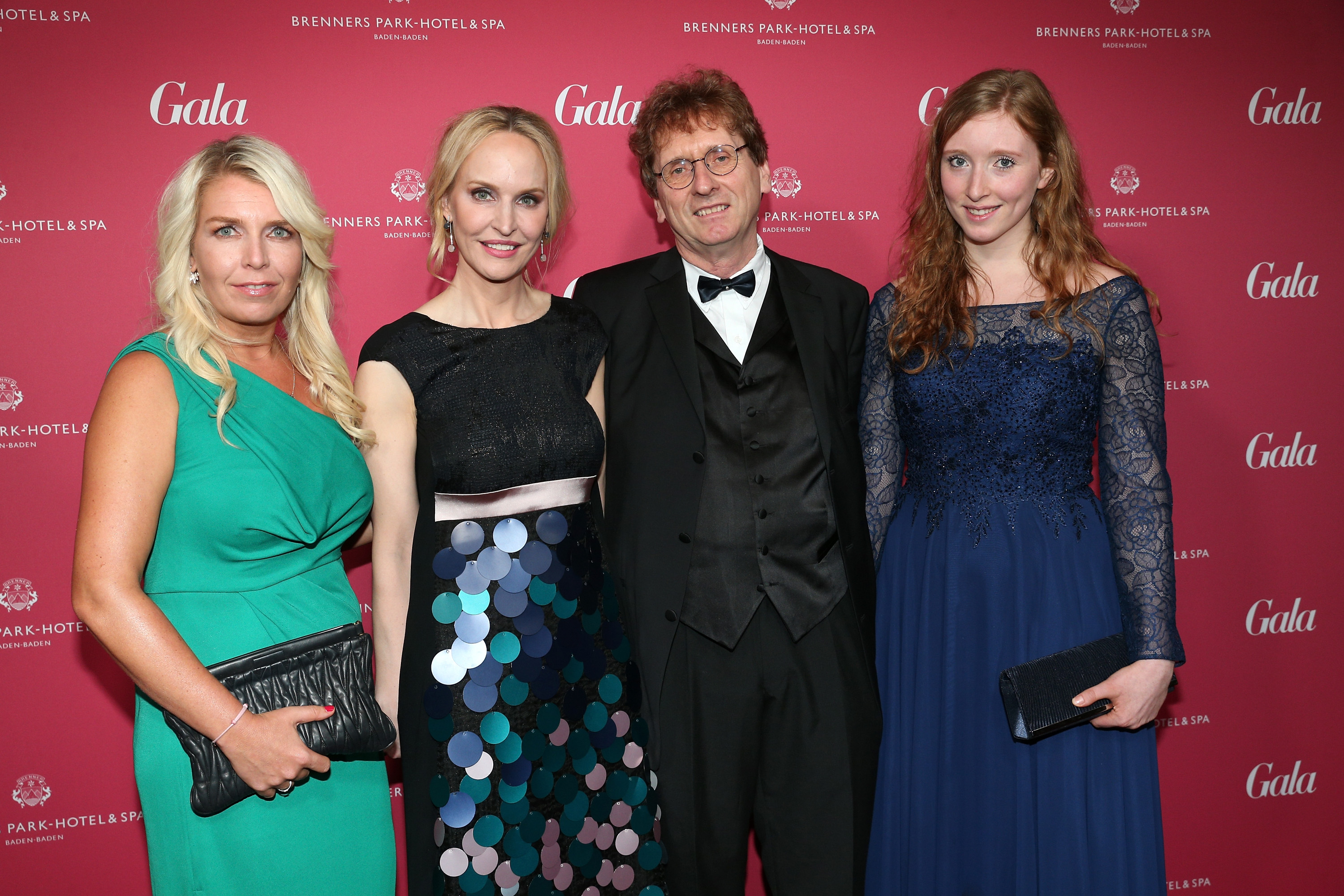 BADEN-BADEN, BADEN-WUERTTEMBERG - APRIL 02: Astrid Bleeker, Anne Meyer-Minneman, Editor in chief of GALA, Michael Braungart and his daughter during the Gala Spa Awards on April 2, 2016 in Baden-Baden, Germany. (Photo by Gisela Schober/Getty Images for GALA)